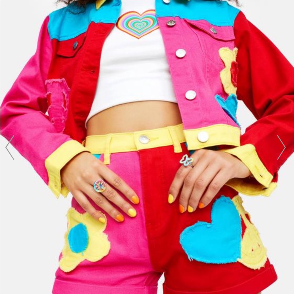 Dolls Kill Delia’s Free Luv Colorblock shorts 1x